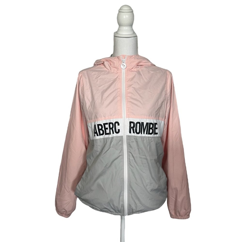 Abercrombie Kids Pink and Grey Raincoat/Jacket